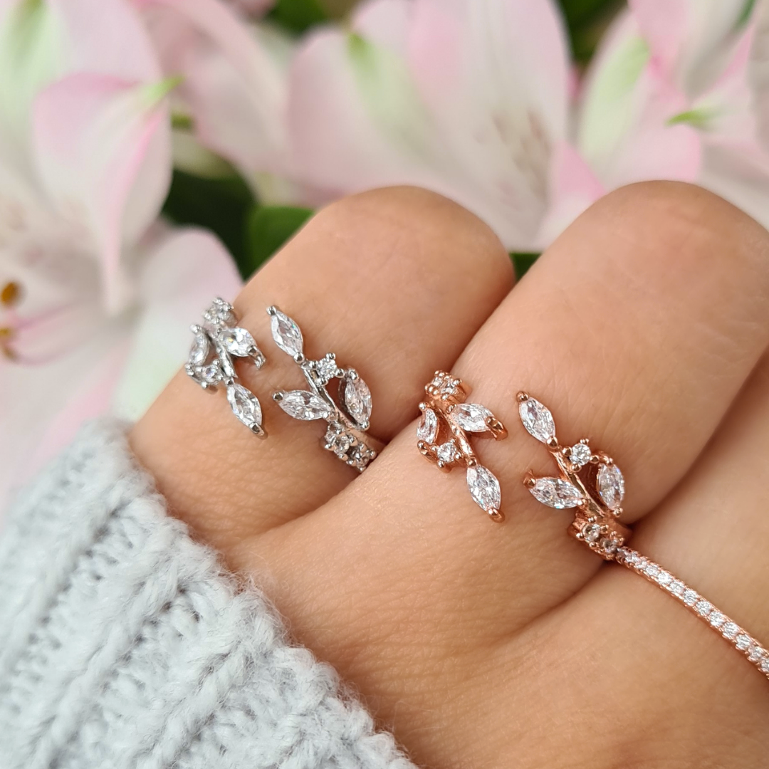 Adjustable Leaf Ring in Sterling Silver