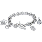 Lifetime Silver Heart Charm Bracelet