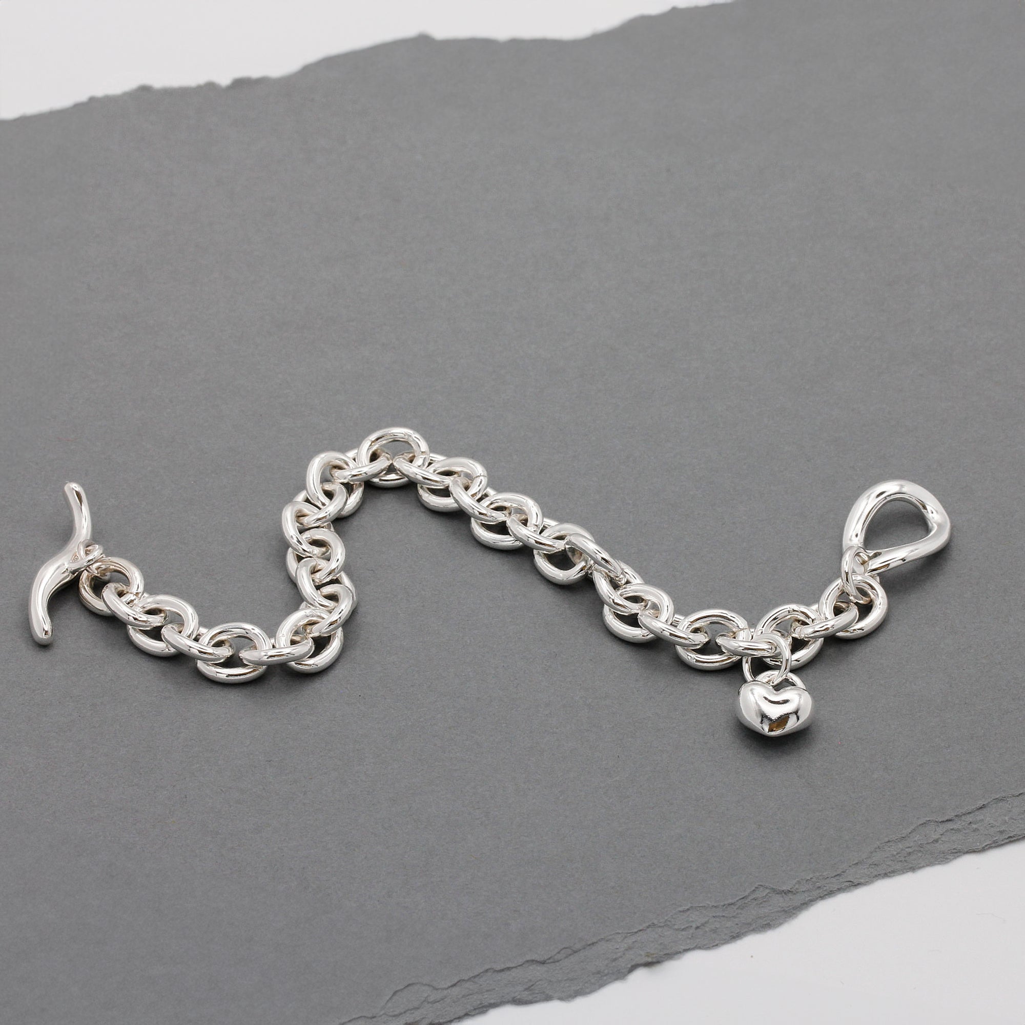 Lifetime Silver Heart Charm Bracelet