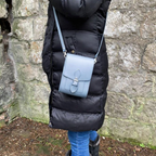 Handmade Leather Festival Phone Bag - Lilac Grey