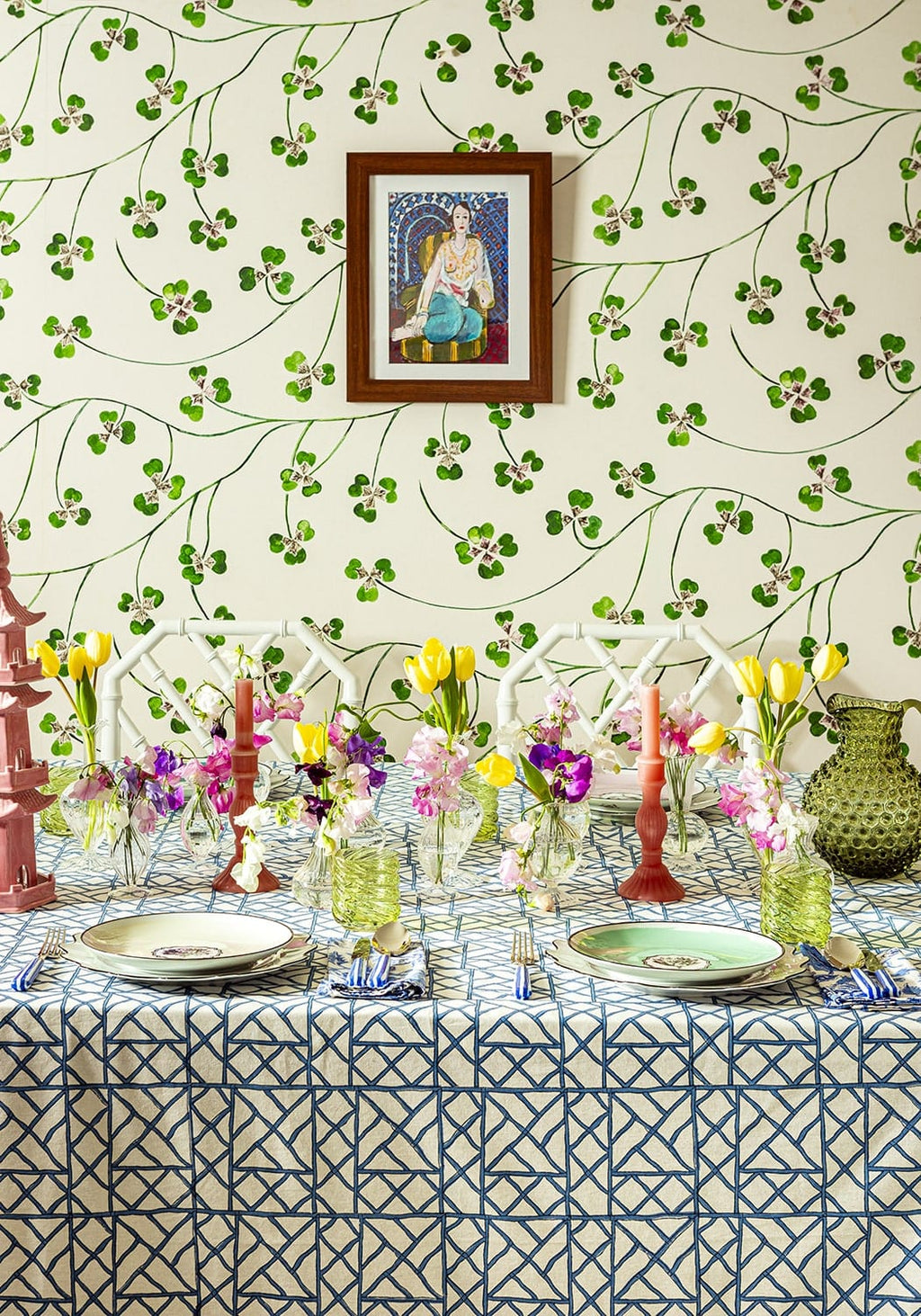 Lily's Blue Bamboo Breeze Tablecloth