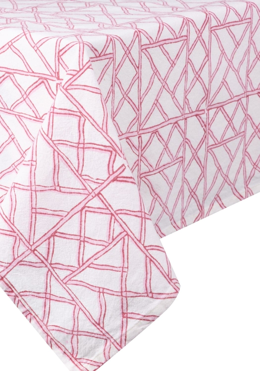 Lily's Pink Bamboo Lattice Tablecloth