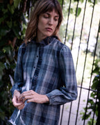lina blouse | indigo check