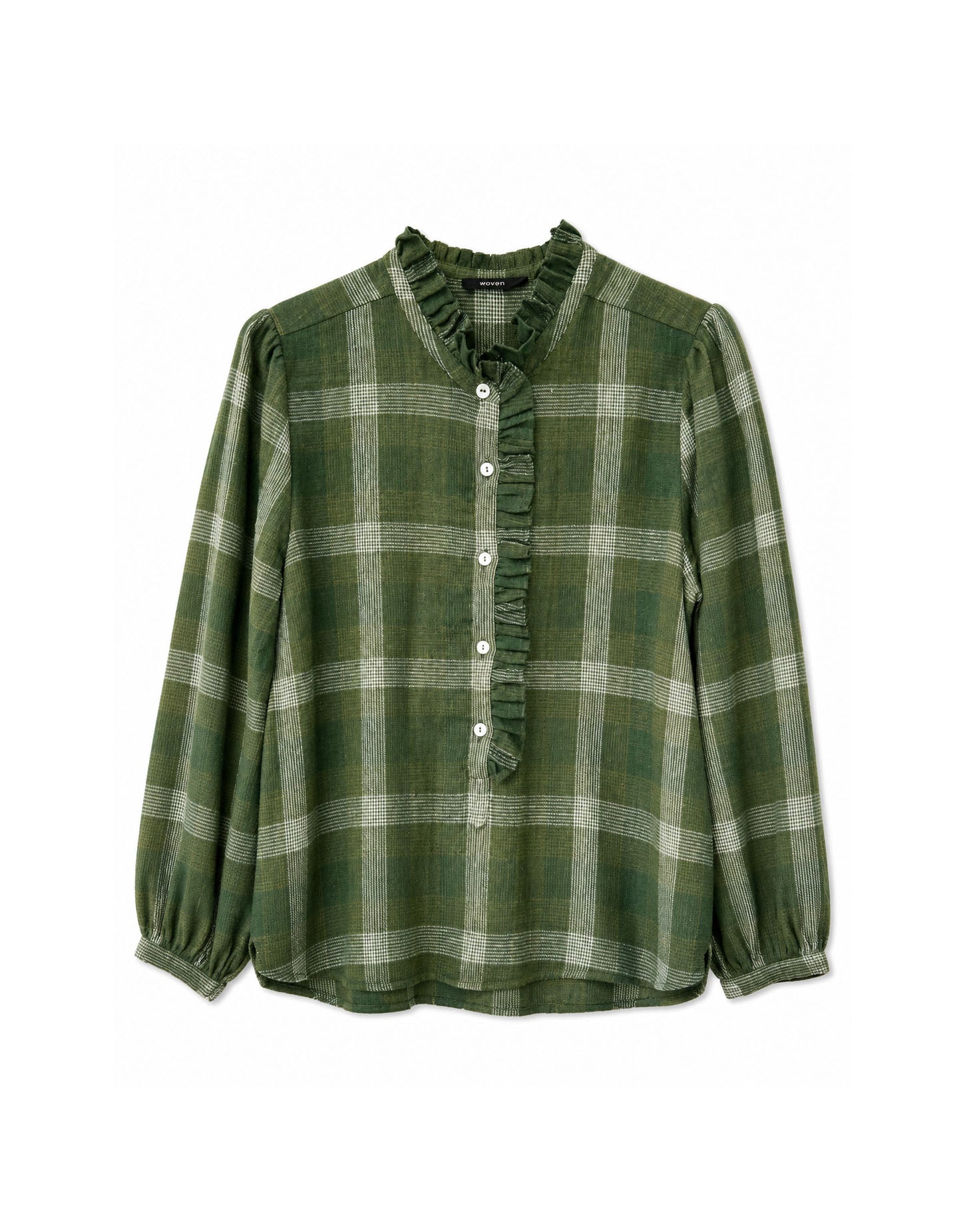 lina blouse | olive check