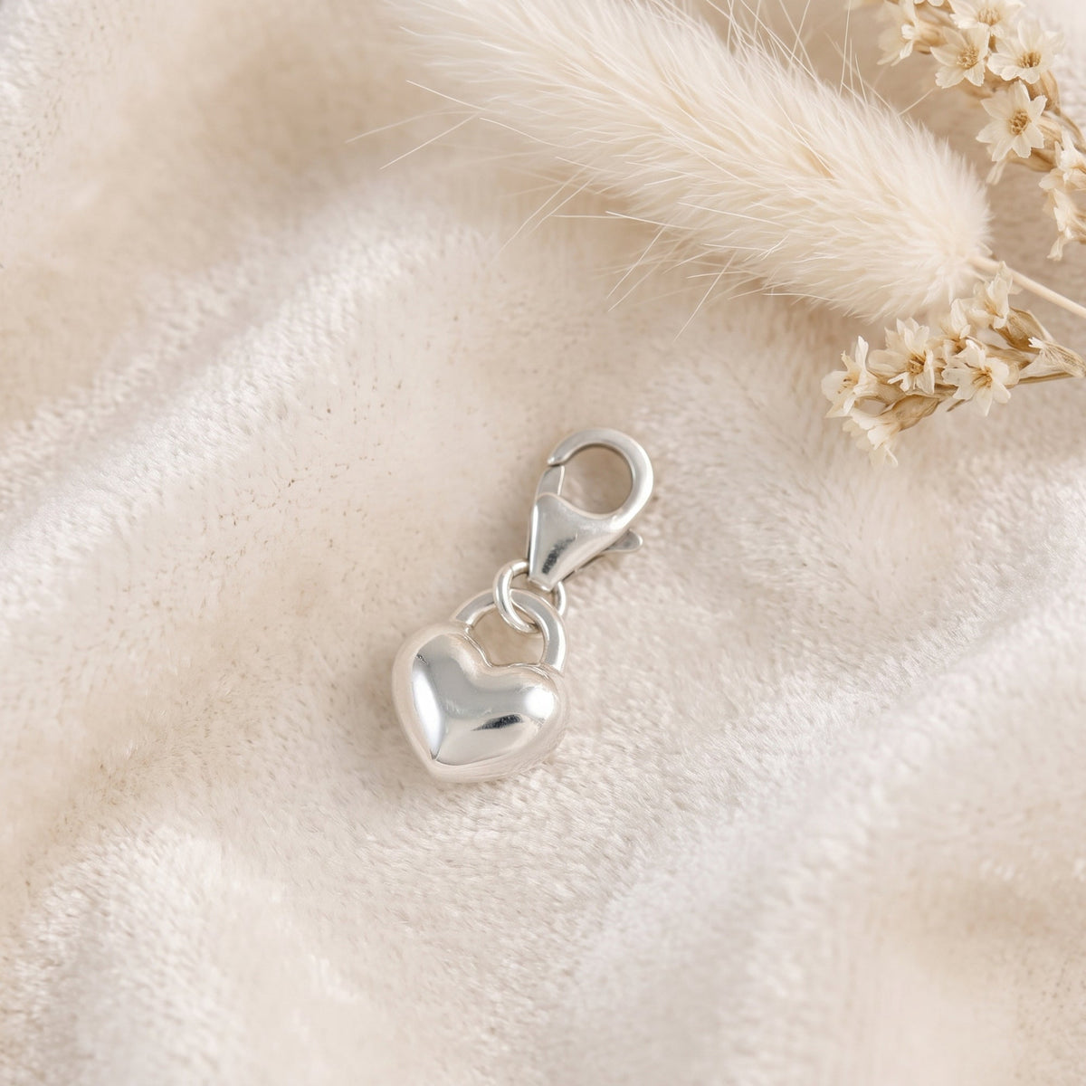 Love Heart Silver Charm