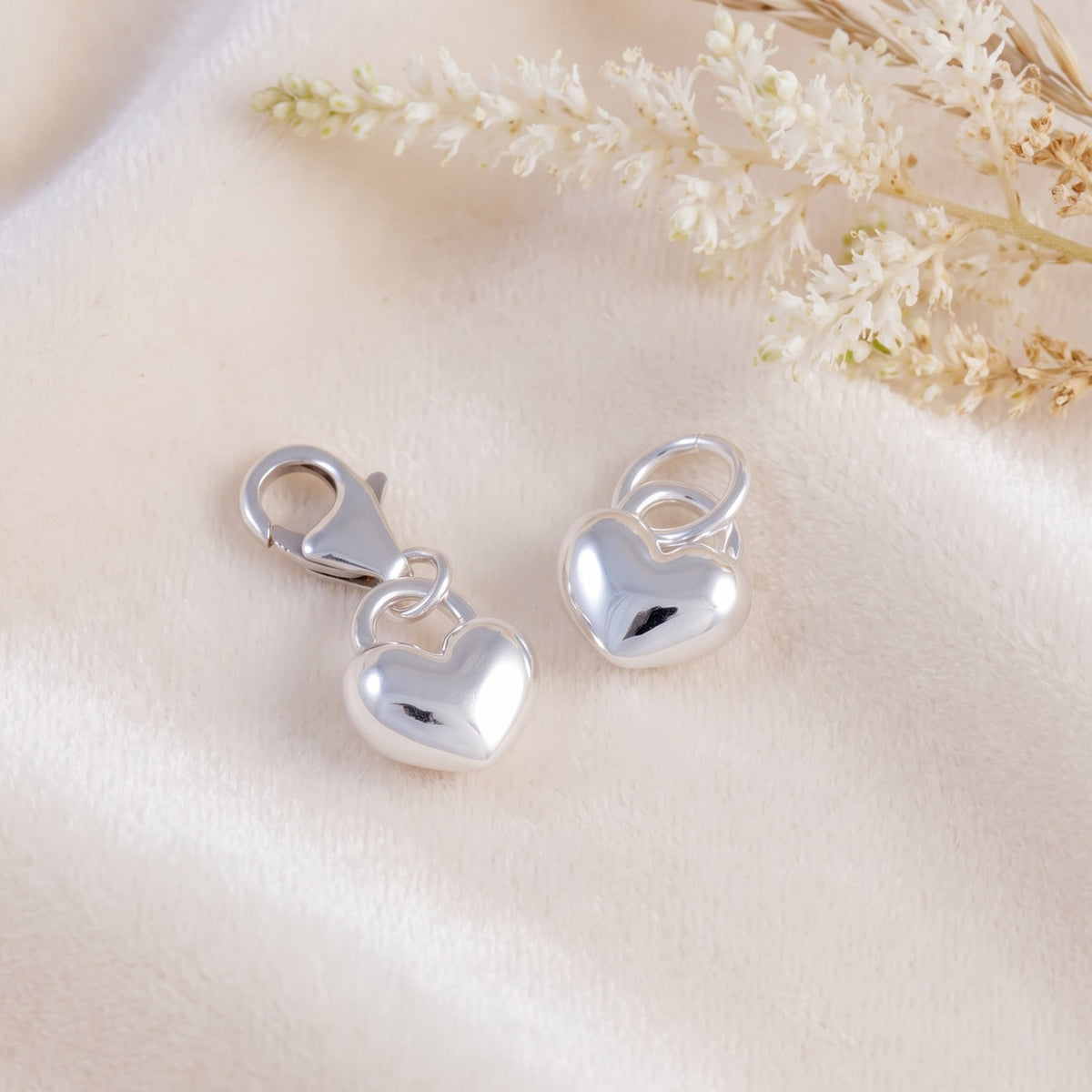 Love Heart Silver Charm