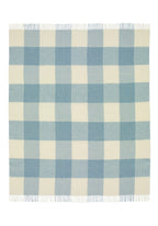 Lucy's  Sky Blue Checker Merino Throw Blanket