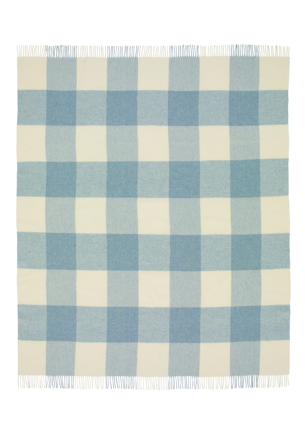 Lucy's  Sky Blue Checker Merino Throw Blanket