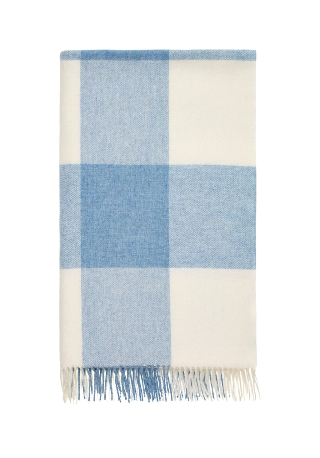 Lucy's  Sky Blue Checker Merino Throw Blanket