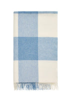 Lucy's  Sky Blue Checker Merino Throw Blanket