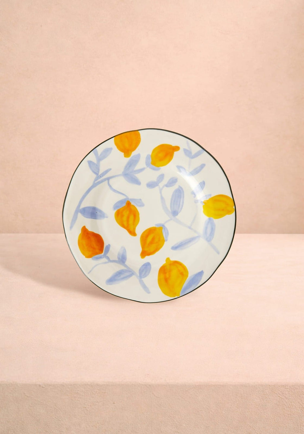 Buds in May — Hand-Painted Lunch Plates Inspired by Matisse Set of 4
