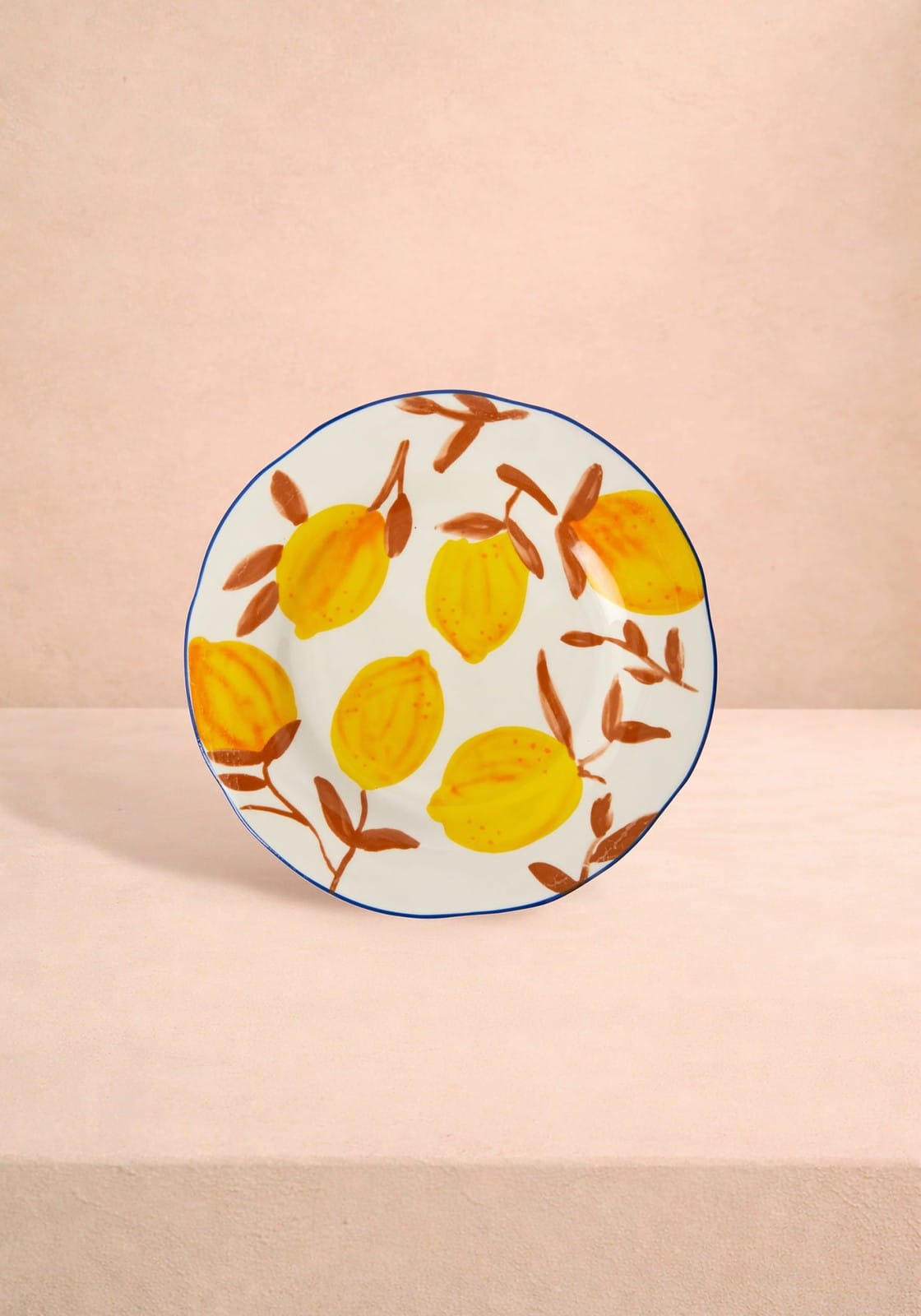 Buds in May — Hand-Painted Lunch Plates Inspired by Matisse Set of 4