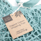 Organic Cotton Blue Crochet Tote Bag