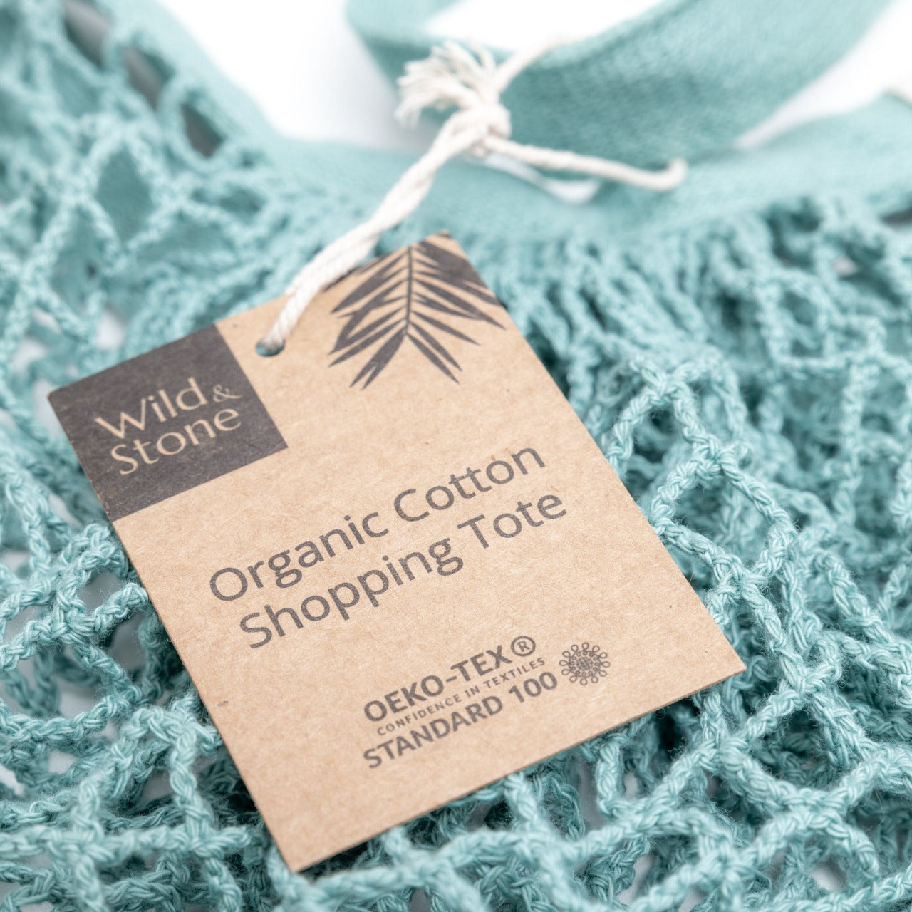 Organic Cotton Blue Crochet Tote Bag