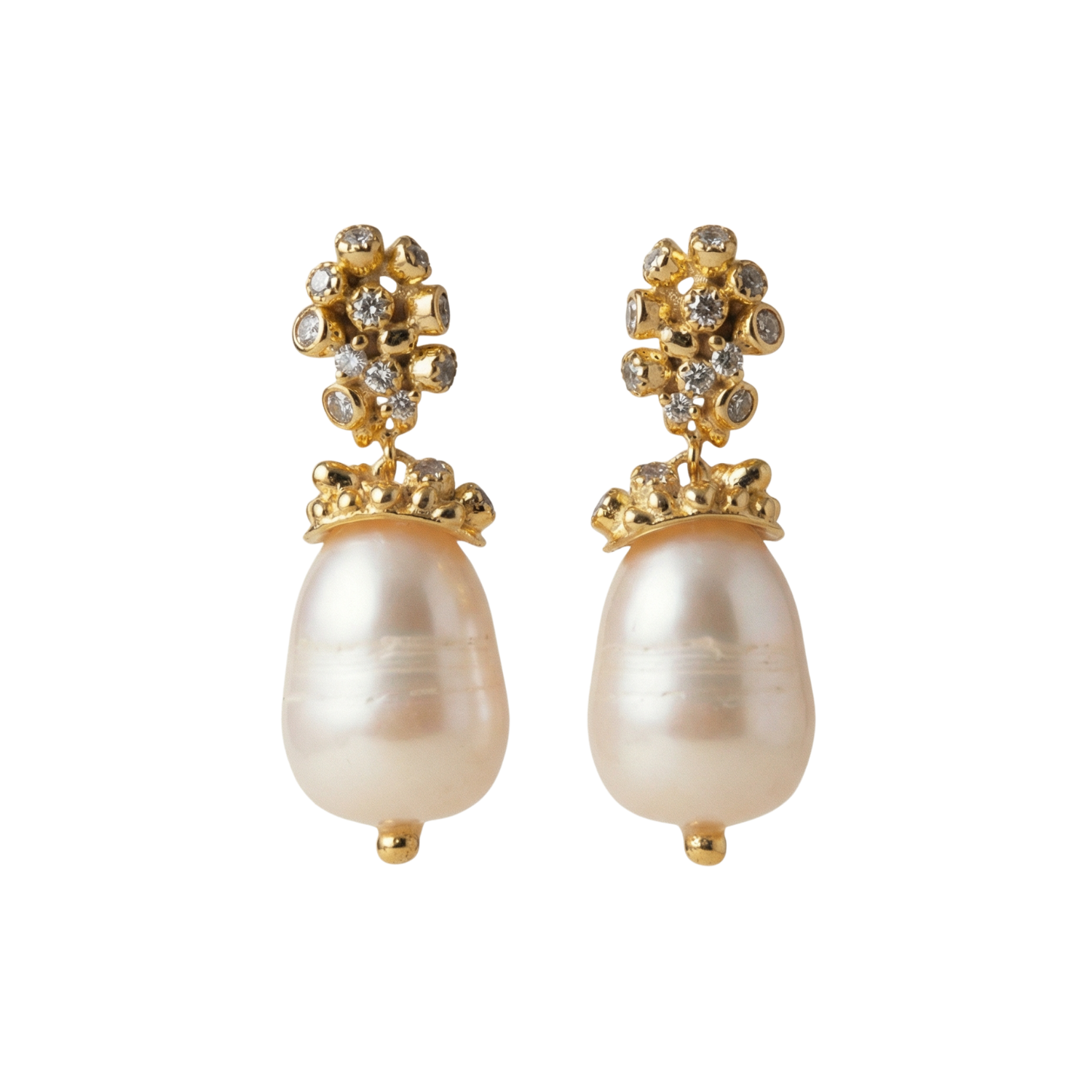 Gold Baroque Pearl Earrings - Lyra