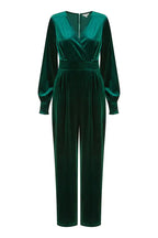 Yumi Green Velvet Long Sleeve Jumpsuit