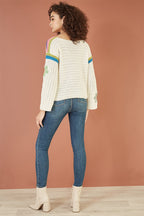 Yumi Cream Crochet Flower Jumper