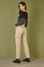 Yumi Stone Stretch Cargo Canvas Stretch Pants