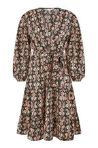 Yumi Black Ikat Long Sleeve Skater Dress