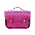 Leather Midi Satchel - Magenta