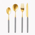 Marlowe 16-Piece Gold Cutlery Set – Pearl Grey