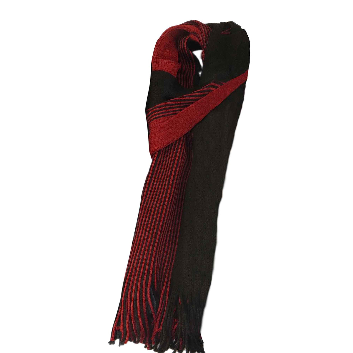 Sock Stack Mens Thermal Woven Stripe Acrylic Scarf Multi-Coloured Lightweight Insulation