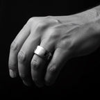 Men’s Chain & Plate Ring – Sterling Silver 925, Handmade