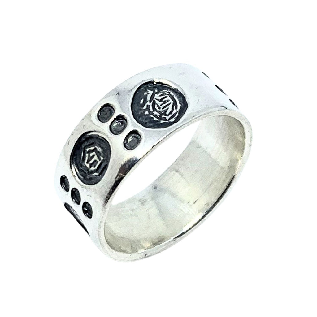 Men’s Dots Circle Sterling Silver Band Ring