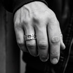 Men’s Dots Circle Sterling Silver Band Ring