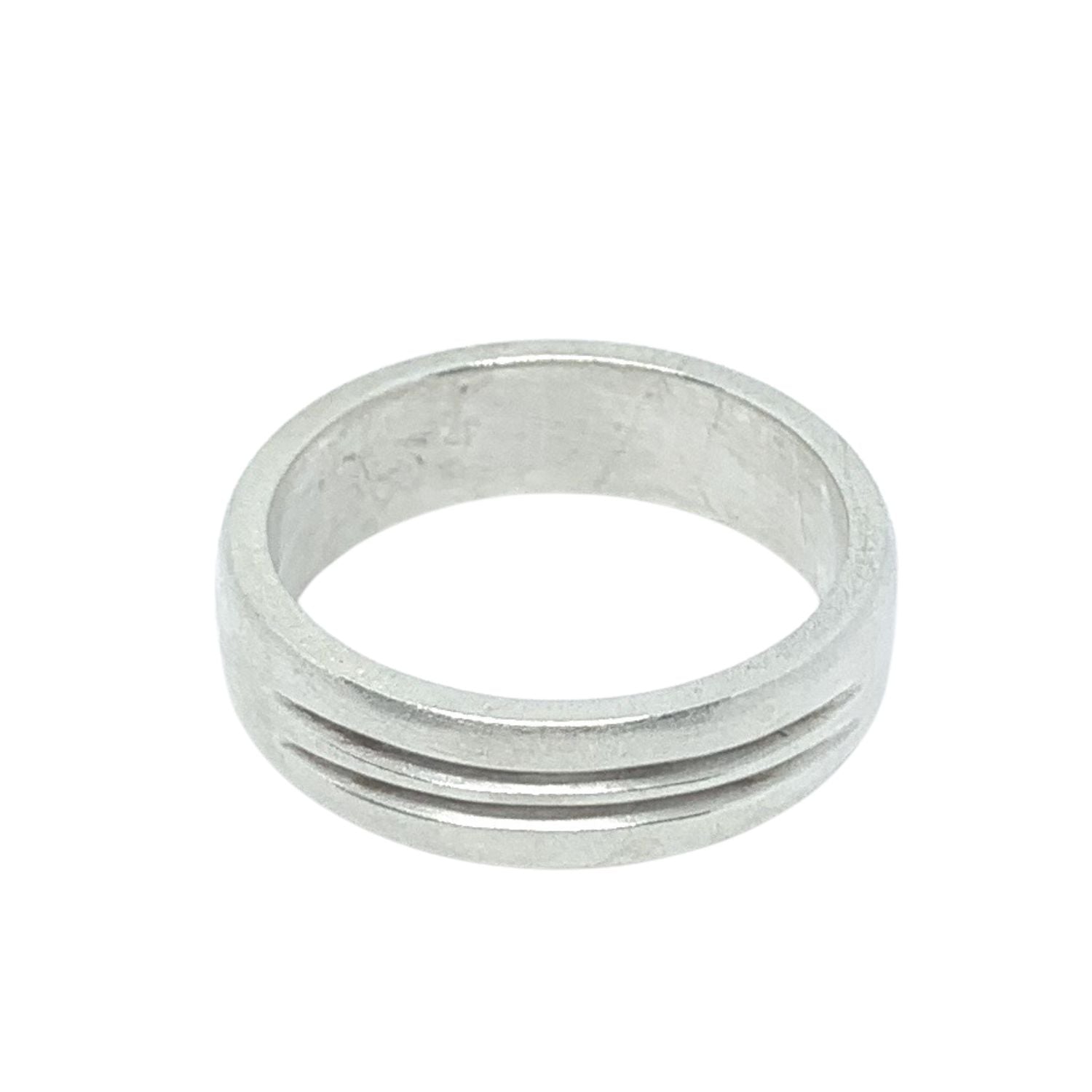 Men’s Sterling Silver Two Open Line Band Ring – 6.52mm