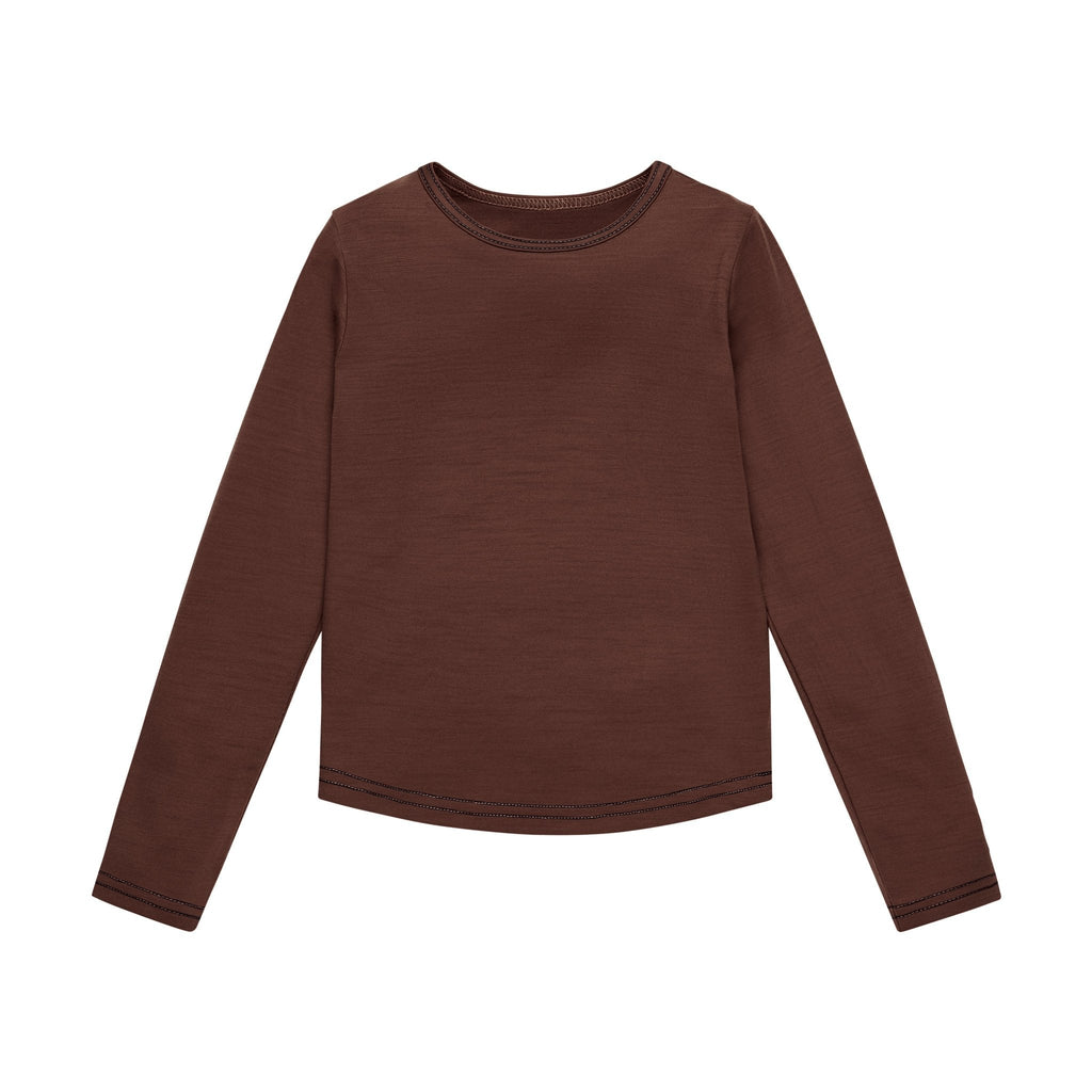 Merino Long Sleeve, Chocolate Brown