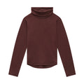 Merino Polo Neck, Chocolate Brown
