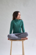 Merino Polo Neck, Emerald Green