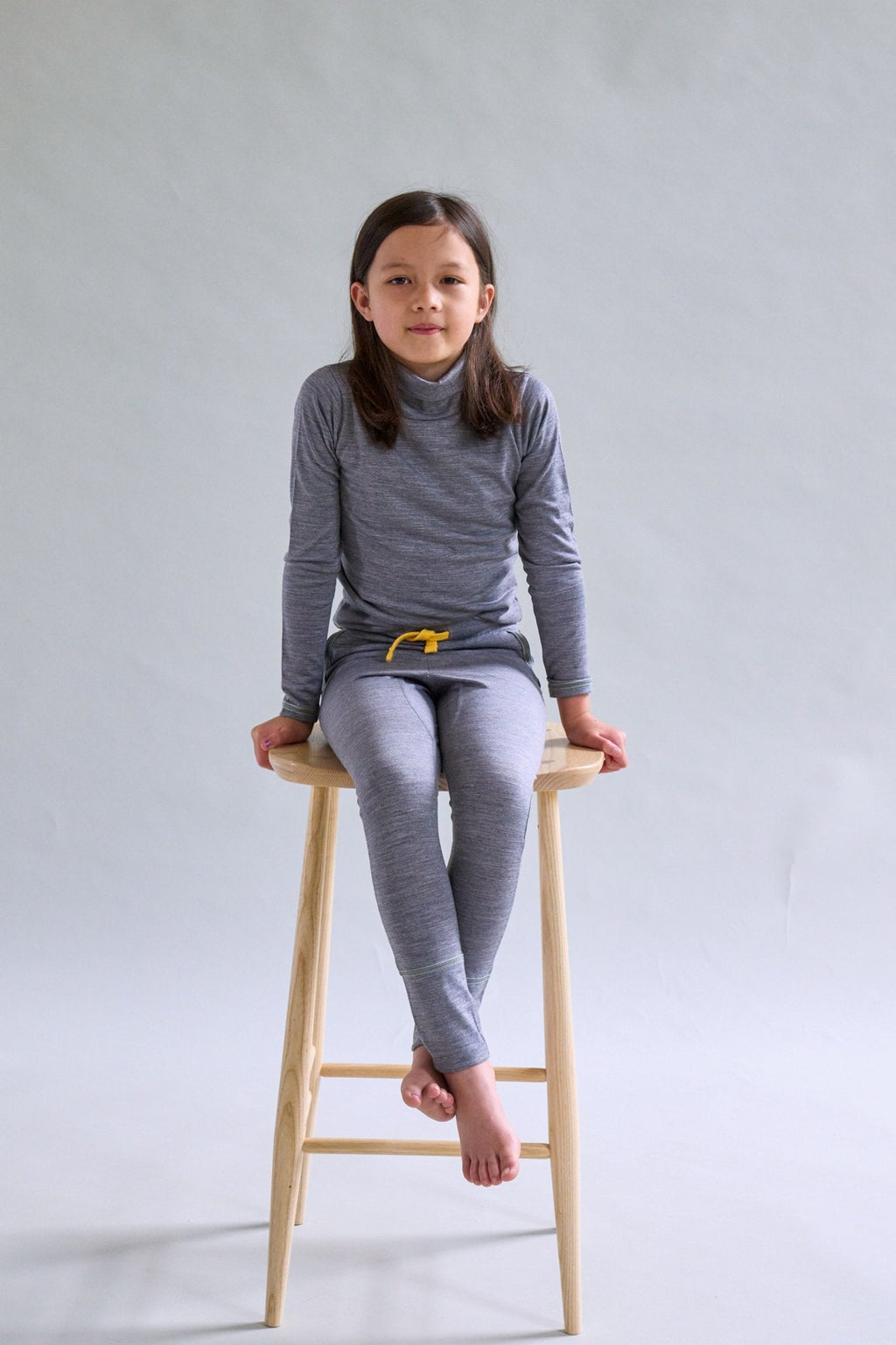 Merino Polo Neck, Grey Marle