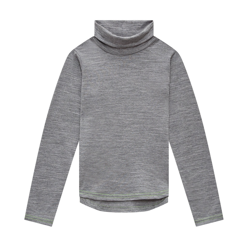 Merino Polo Neck, Grey Marle