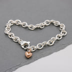 Mini Lifetime Rose Gold Heart Charm Bracelet