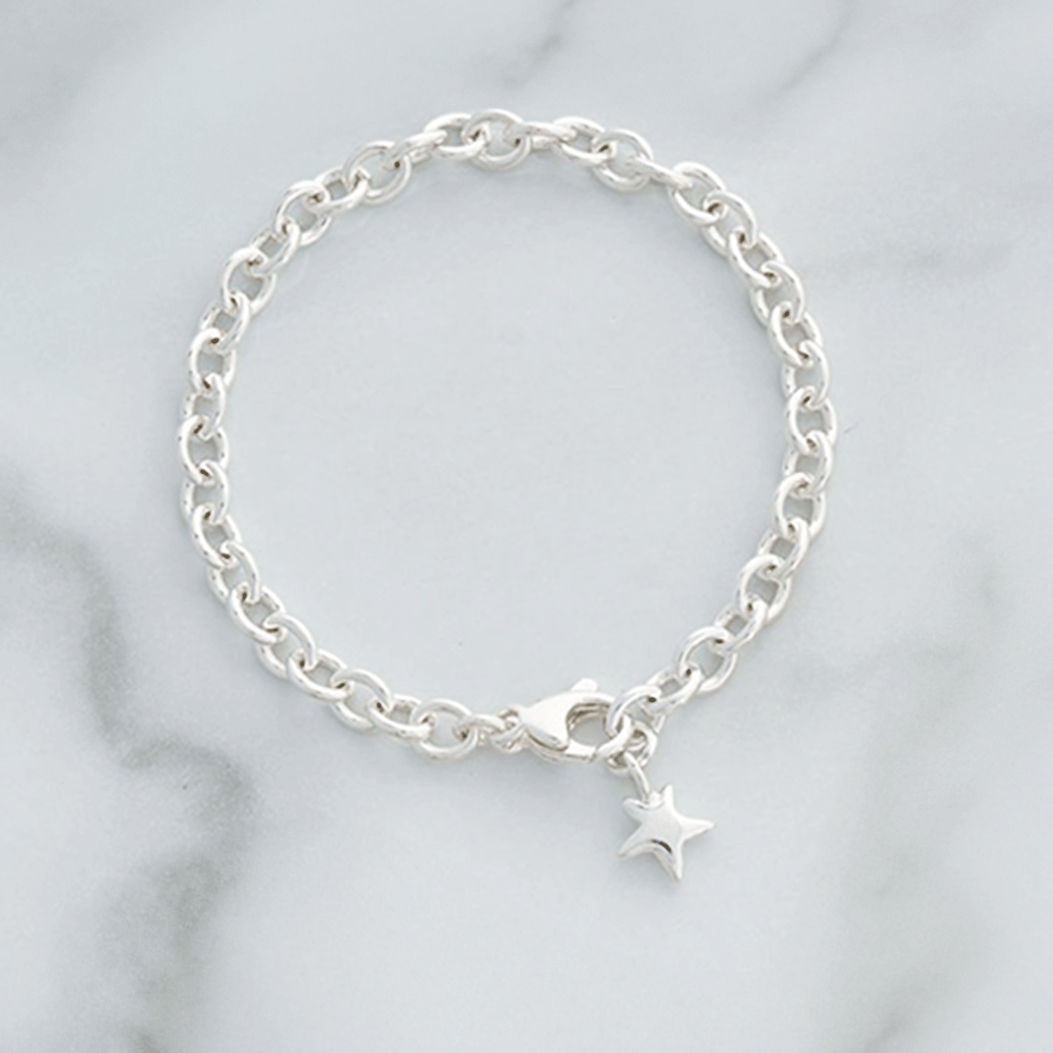 Mini Lifetime Silver Star Charm Bracelet
