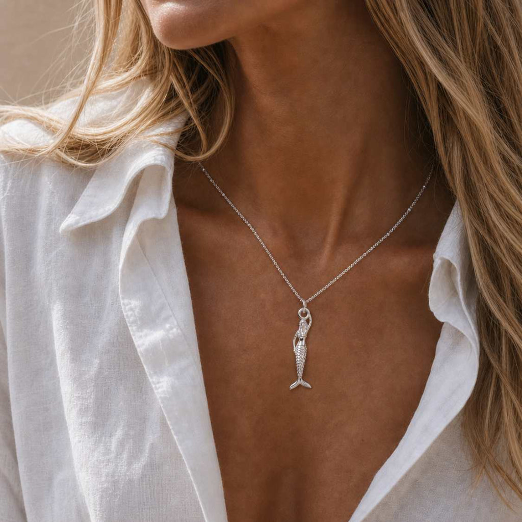 Mini Mermaid Silver Necklace - Zennor