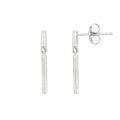 Minimalist Dainty Silver Bar Stud Earrings