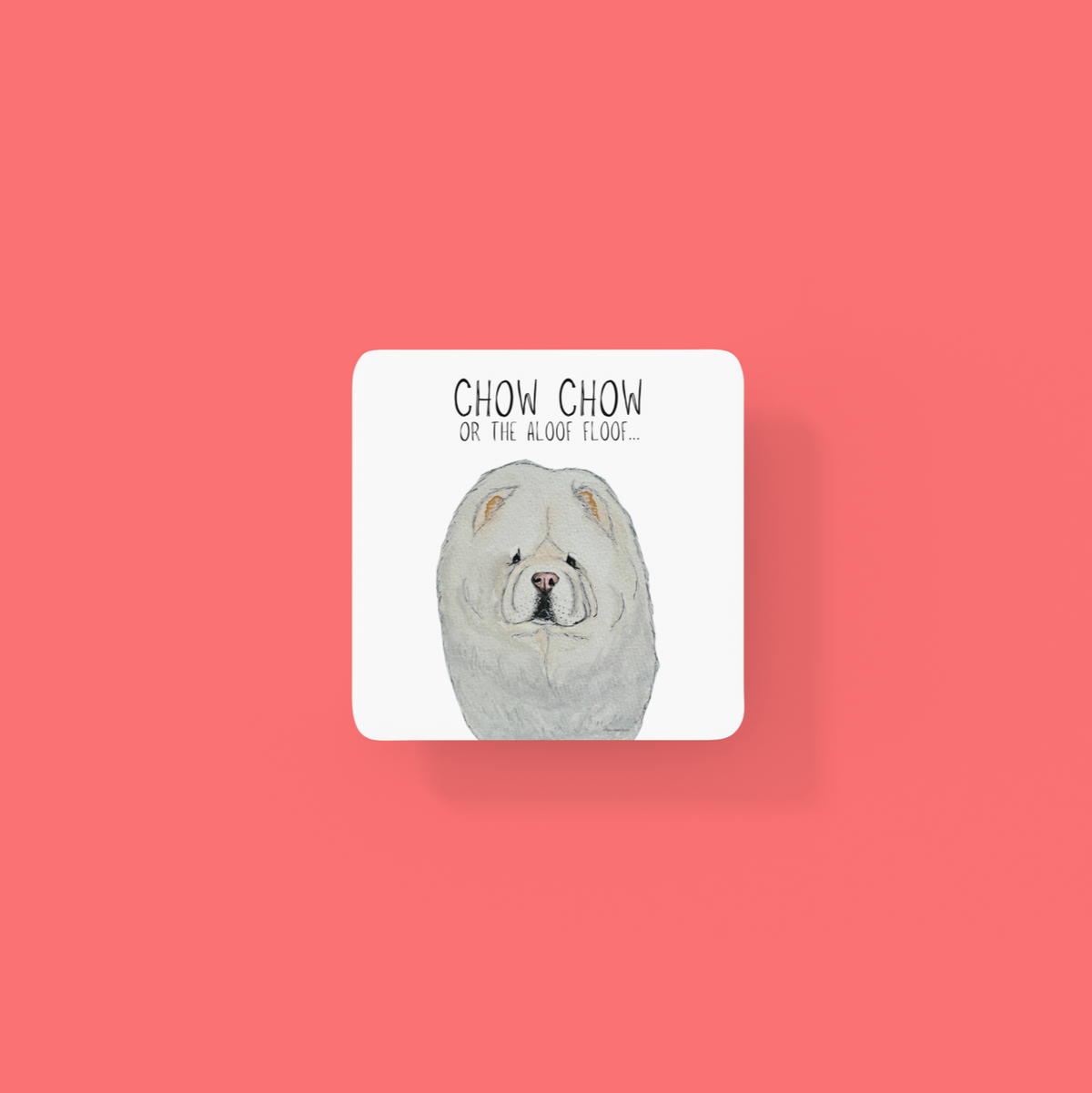 Cream Chow Chow Coasters – Pack of 4 for Dog Lovers!