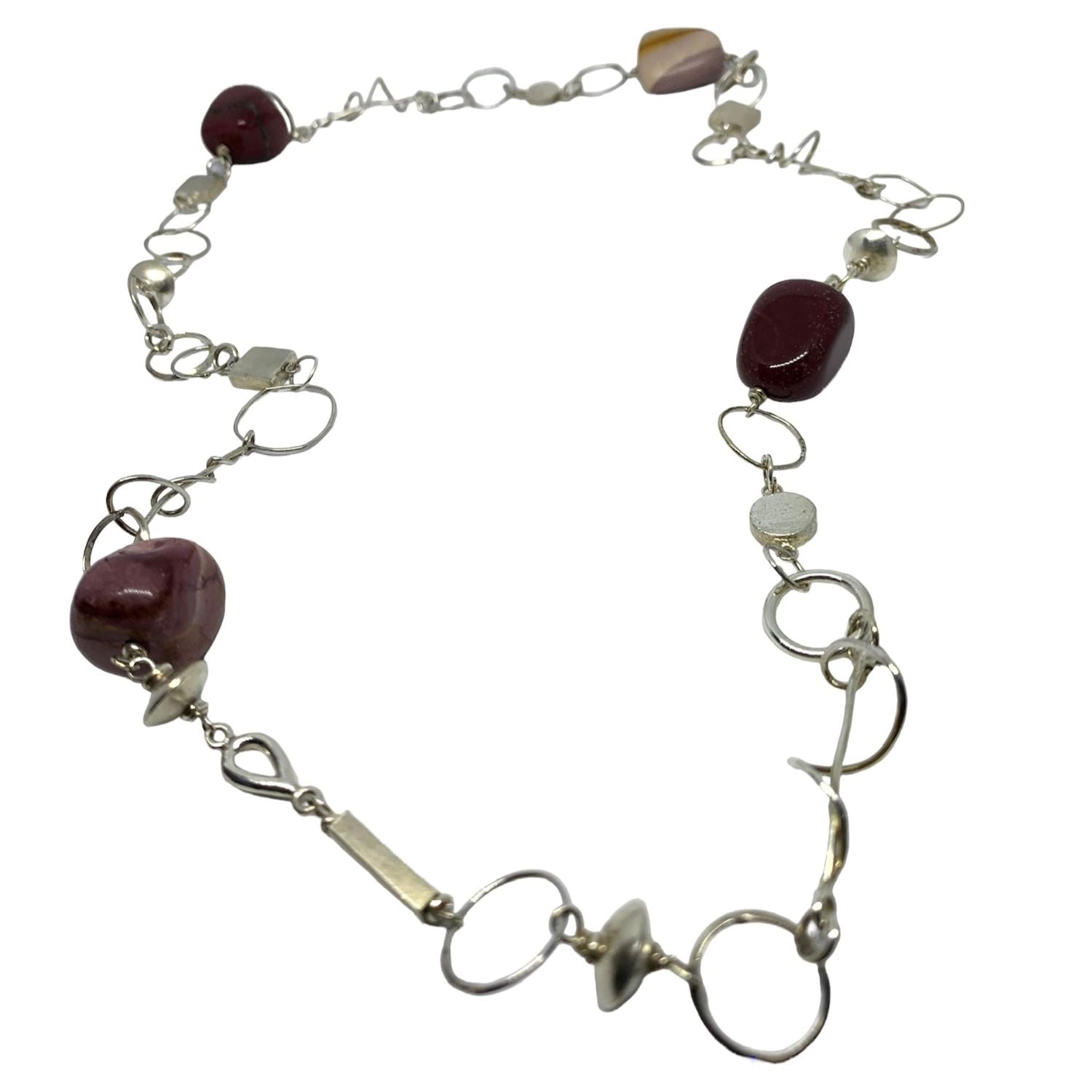 Mookaite Jasper Necklace & Recycle Sterling Silver – One-of-a-Kind Handmade Design