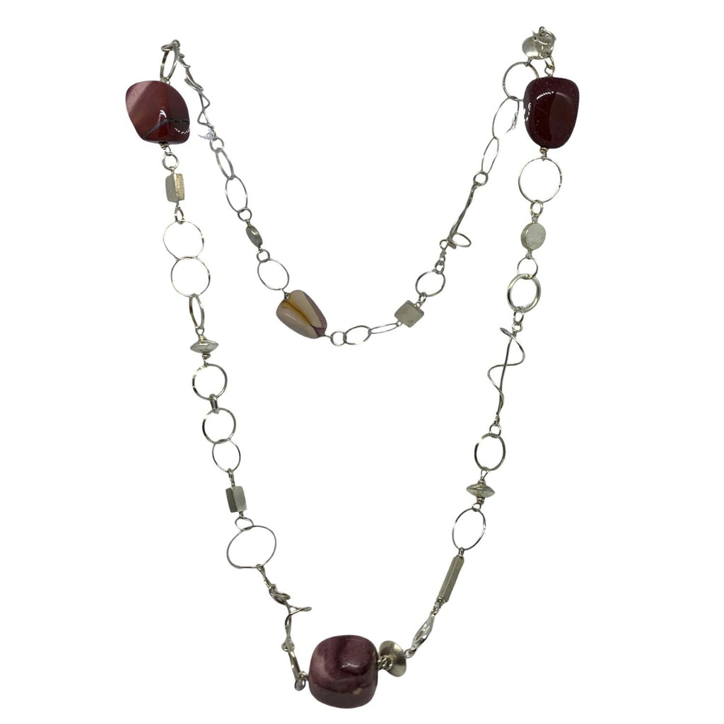 Mookaite Jasper Necklace & Recycle Sterling Silver – One-of-a-Kind Handmade Design