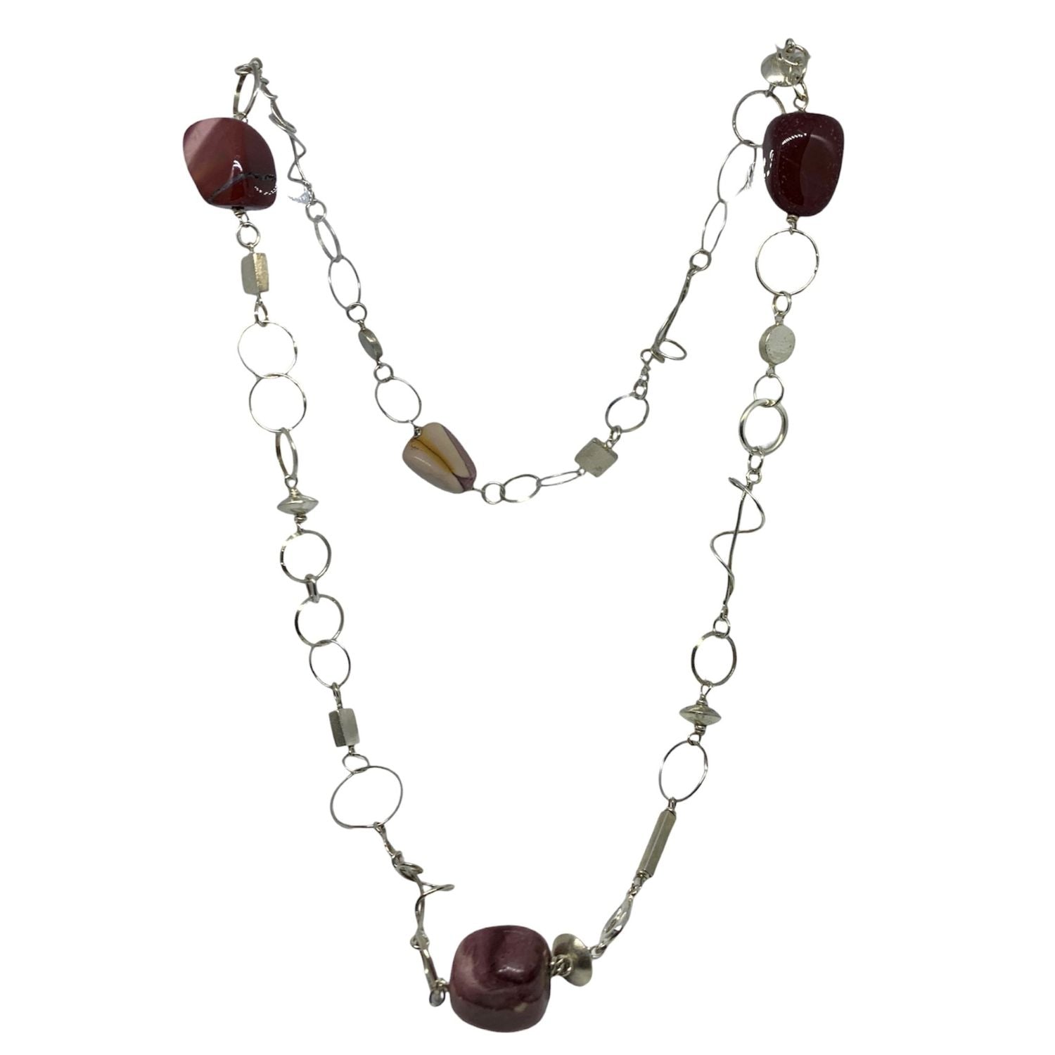 Mookaite Jasper Necklace & Recycle Sterling Silver – One-of-a-Kind Handmade Design