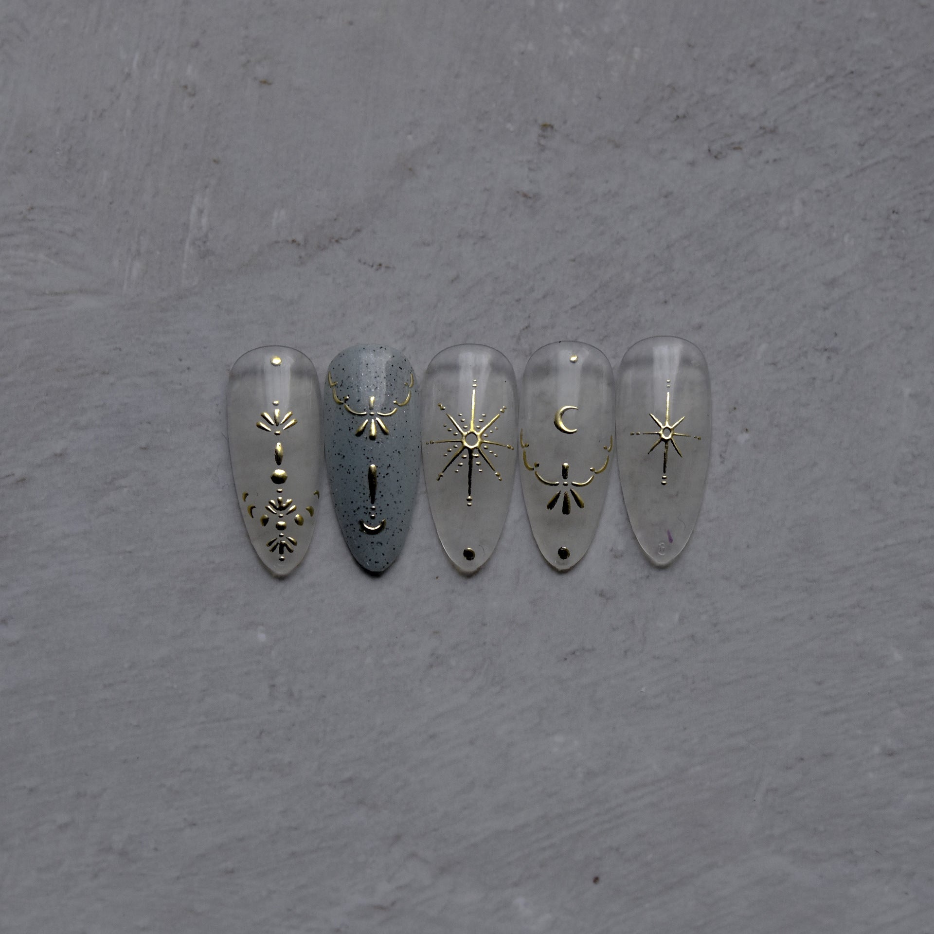 Hello Claws | Moon And Star Gold Silver Nail Deco Sticker