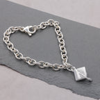Mortar Board Personalised Silver Charm Bracelet