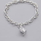 Mortar Board Graduation Cap Personalised Silver Charm