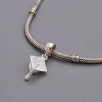 Mortar Board Graduation Cap Personalised Silver Charm