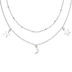 Beginnings Star and Moon Double Row Necklace