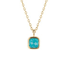 D For Diamond Semi-Precious Birthstone Necklace with Diamond Tag