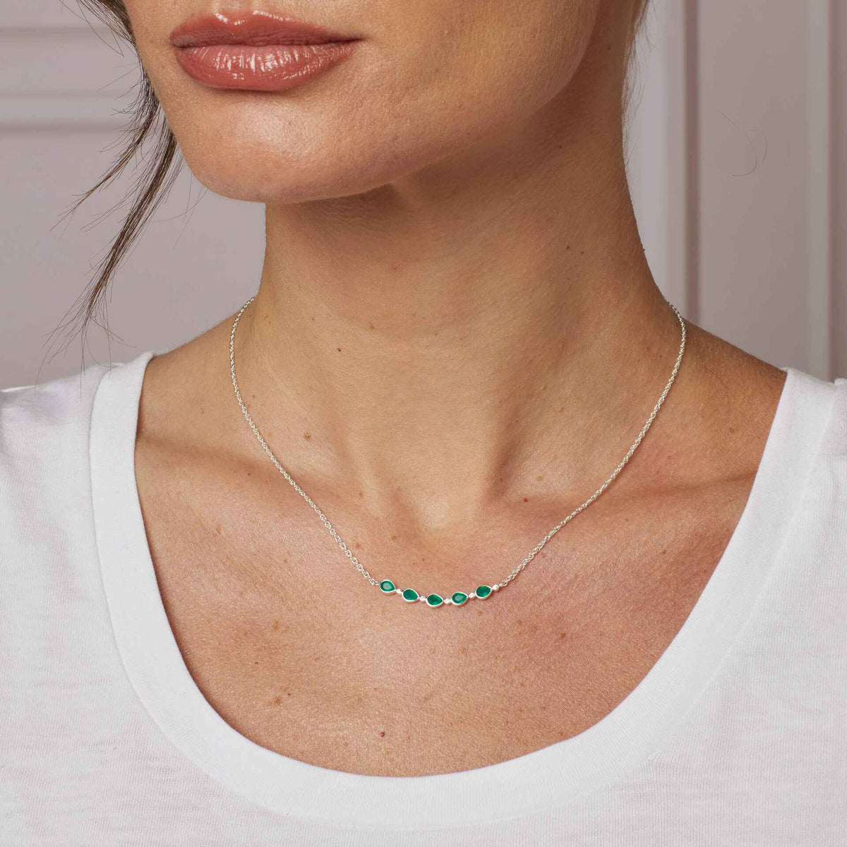 Laura Ashley Silver Thornage Flowers Necklace